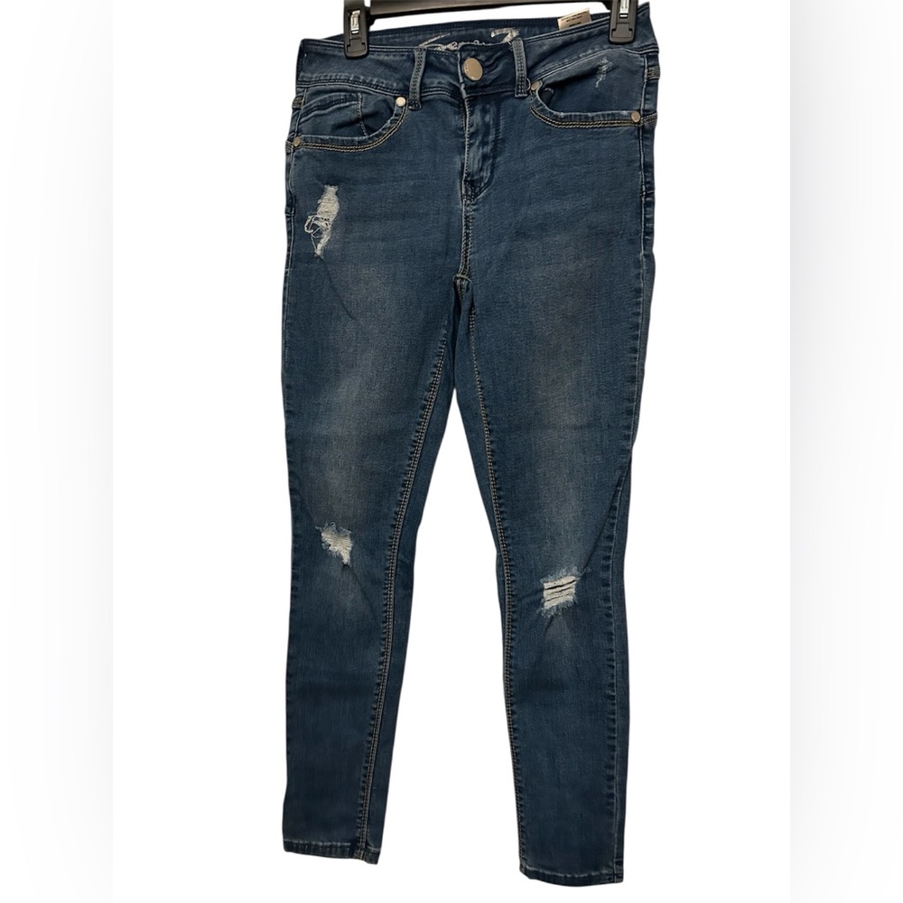 Seven7 Women's Distressed Dark Blue Skinny Jeans‎ Size 6 Booty Shaper